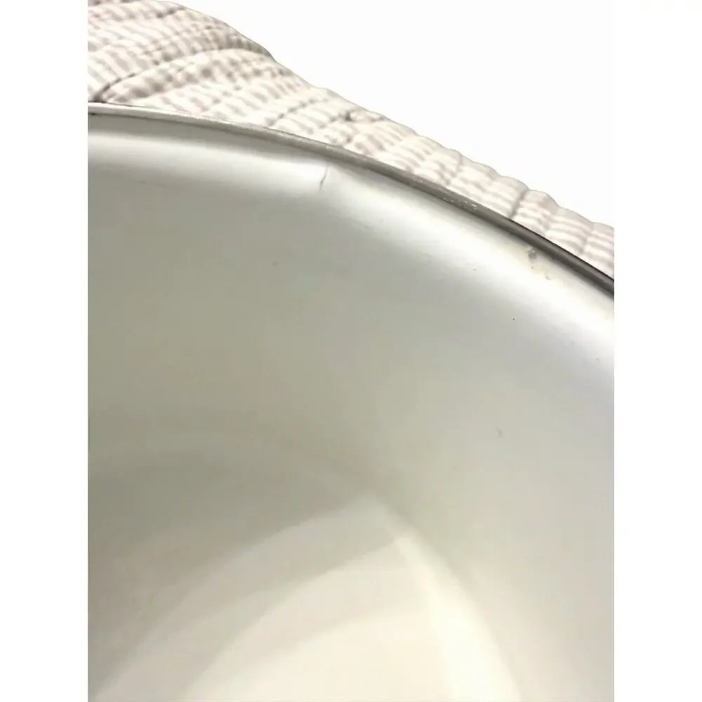 Vintage Megaware Enamel Stock Pot 12 Quart White Made in Spain 3602-C